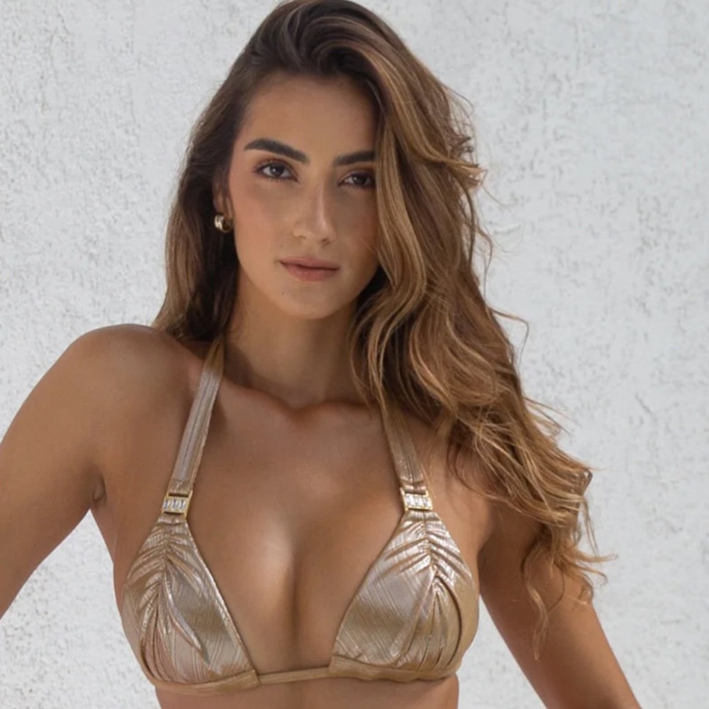 New and unworn! Dolcessa Golden Starlight Bikini Top S Small - Picture 5 of 6